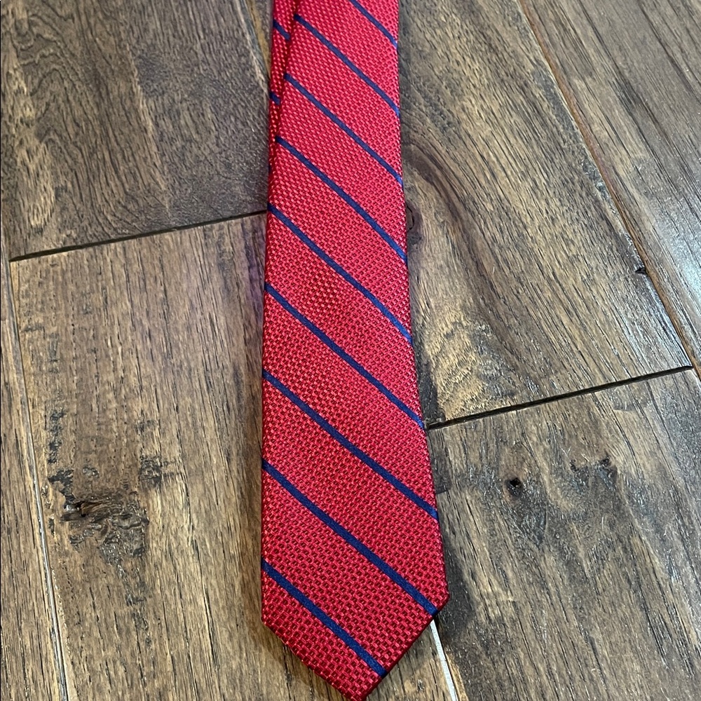 The Tie Bar Red and Blue Striped Tie